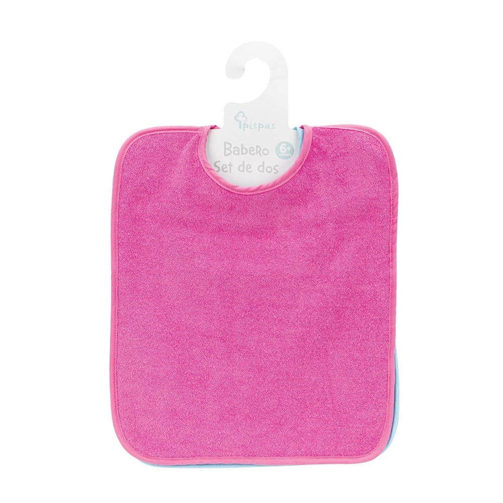 Pack 2 Babetes Terry Cor Com Fita Rosa Interbaby