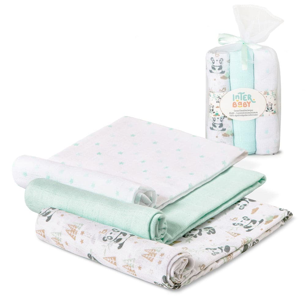 Fraldas 80X80 Pack 3 Unidades Cinza Interbaby