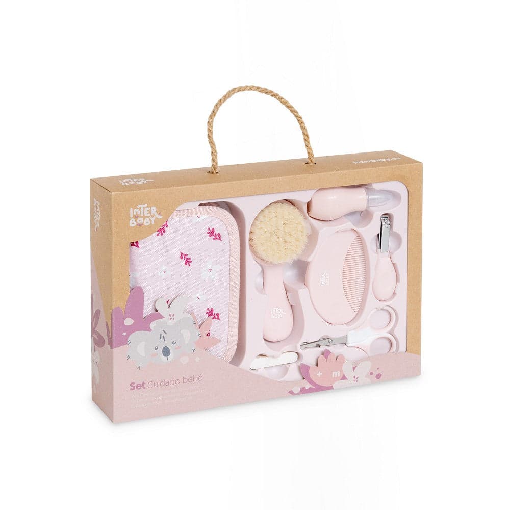 Interbaby Estojo de Higiene (pente+escova+tesoura) Koala Rosa Escuro