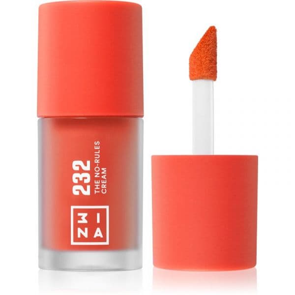 3ina The No-rules Cream Maquilhagem Multifuncional para Olhos, Lábios e Rosto Tom 232 Bright, Coral Red 8ml