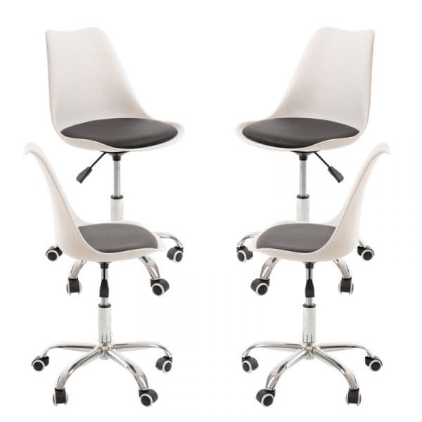 Presentes Miguel Conjunto 4 Cadeiras Neo Branco e Preto