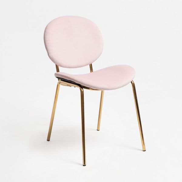 Presentes Miguel Cadeira Lenor Golden Veludo Rosa