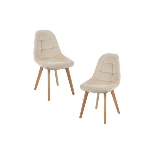 Presentes Miguel Pack 2 Cadeiras Kelen Veludo Beige