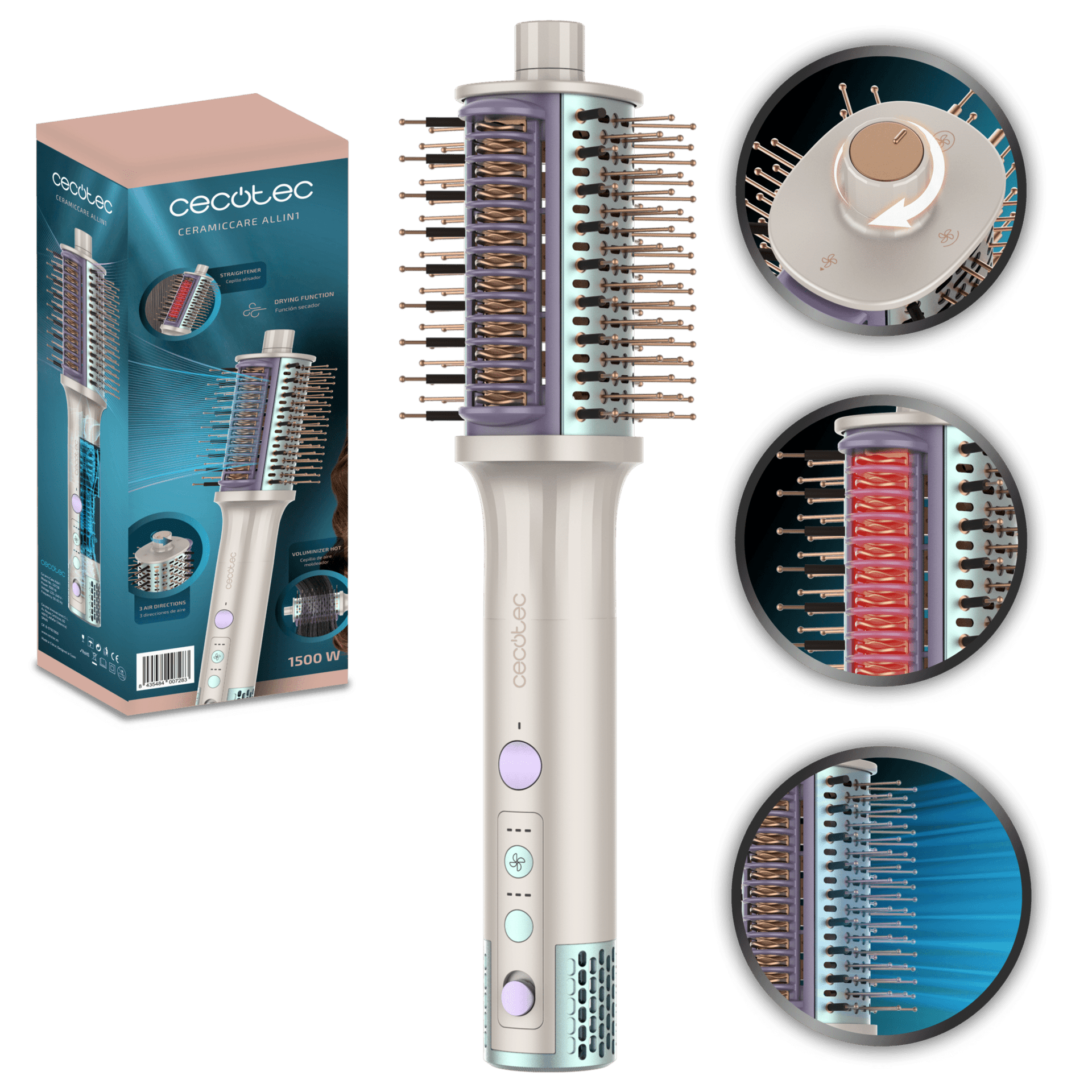 Cecotec Escova de Ar e Styling CeramicCare All-in1 1500W