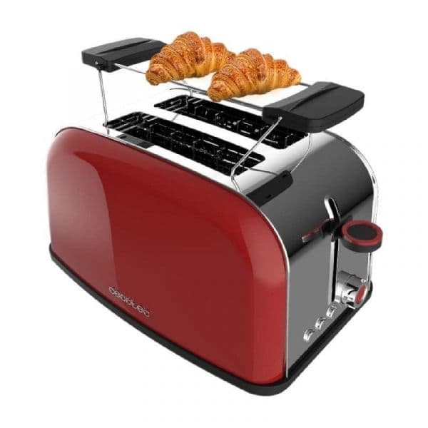 Cecotec Toastin' time 850 Red Torradeira 2 Fatias Curtas e Suporte para Bagels 850W em Vermelho