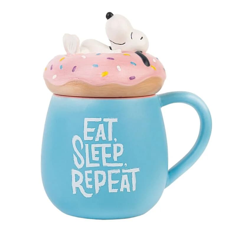 Caneca 3D 500ml + Tampa - Snoopy: Eat Sleep Repeat