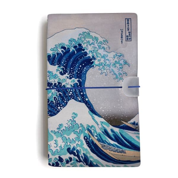 Grupo Erik Caderno de Viagem A Grande Onda de Kanagawa Azul e Cinzento