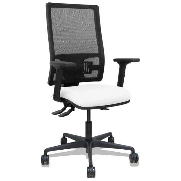 Piqueras y Crespo Cadeira de Escritório Ergonómica Bormate Asyncro Malha Negra Assento Bali Branco
