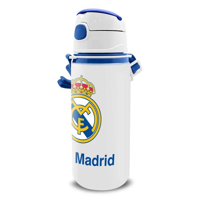 Kids Licensing Garrafa Térmica Real Madrid Alumínio Branca e Azul 600ml