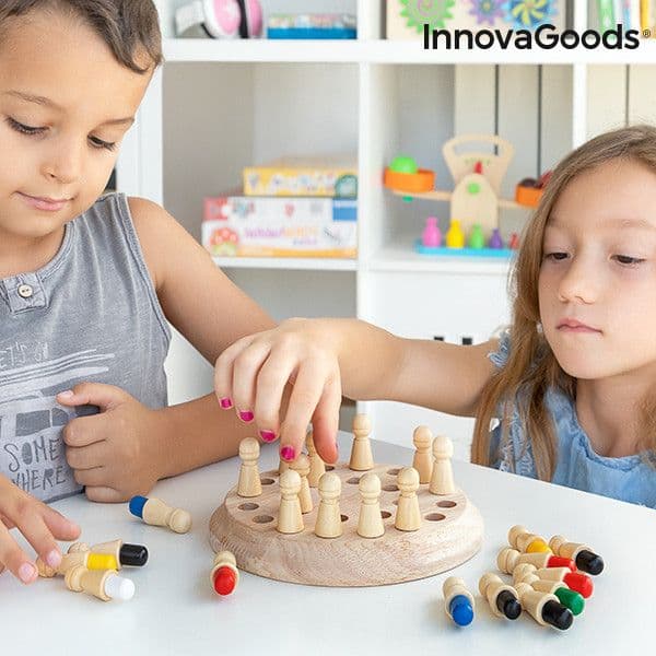 Xadrez de Memória de Madeira Taeda InnovaGoods 26 Peças - V0101251