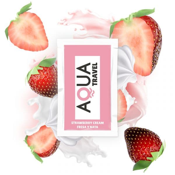 Aqua Travel Lubricante Base Agua Morango e Nata 6 ml D-230599