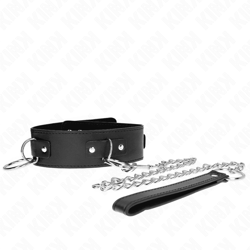 Kink Colar com Trela 65 cm 3 Anéis Modelo 2 Ajustável 36-43 cm x 5 cm - D-240793