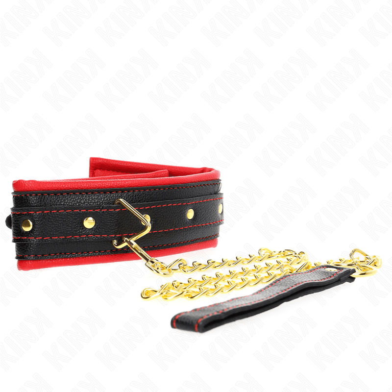 Kink Colar com Esponja Alça de Imitação de Couro Modelo 2 Ajustável 37-54 cm x 3 cm