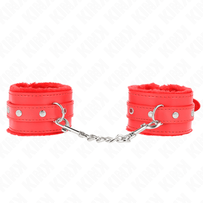 Kink Pulso Premium Forro de Pele Vermelho com Cinto Vermelho Ajustável 17-29 cm x 6 cm