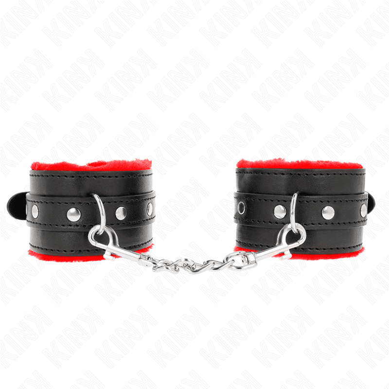 Kink Pulso Premium Forro de Pele Vermelho com Cinto Preto Ajustável 17-29 cm x 6 cm