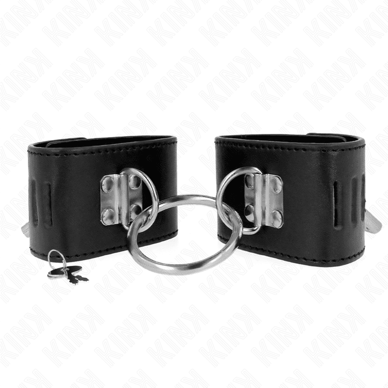 Kink Pulso Fixo com Anel e Fechamento de Cadeado Preto Ajustável 16-23 cm x 5,5 cm