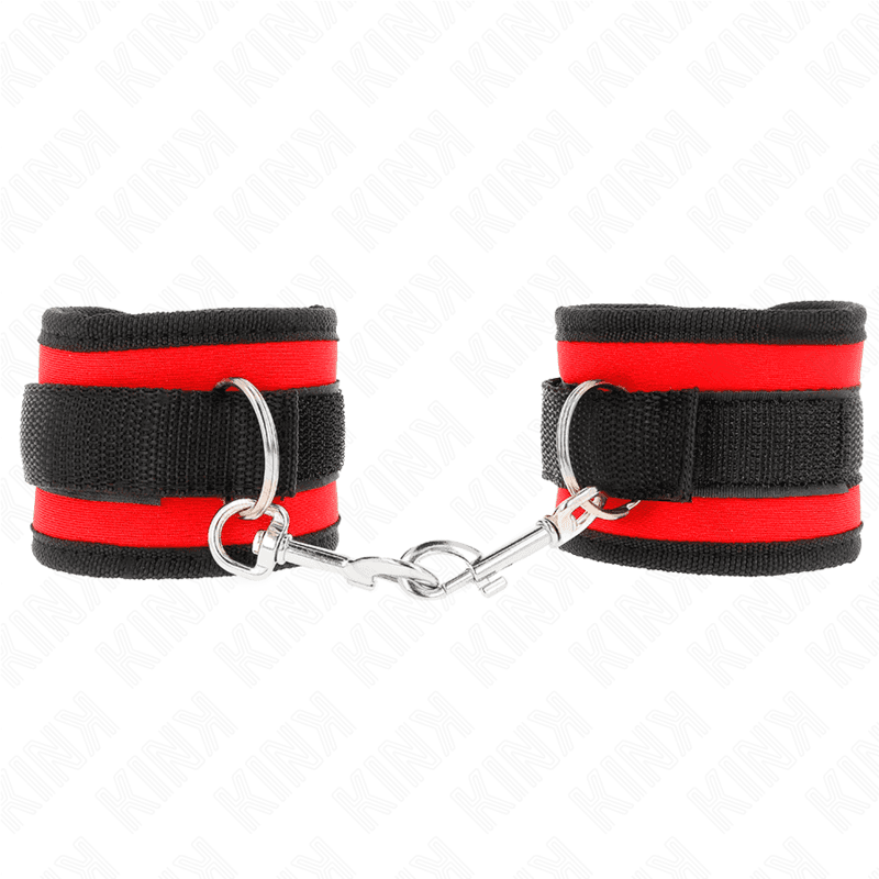 Kink Retenções de Pulso Nylon Bind Hookloop Vermelho-preto Modelo 2 Ajustável 18-35 cm x 6 cm