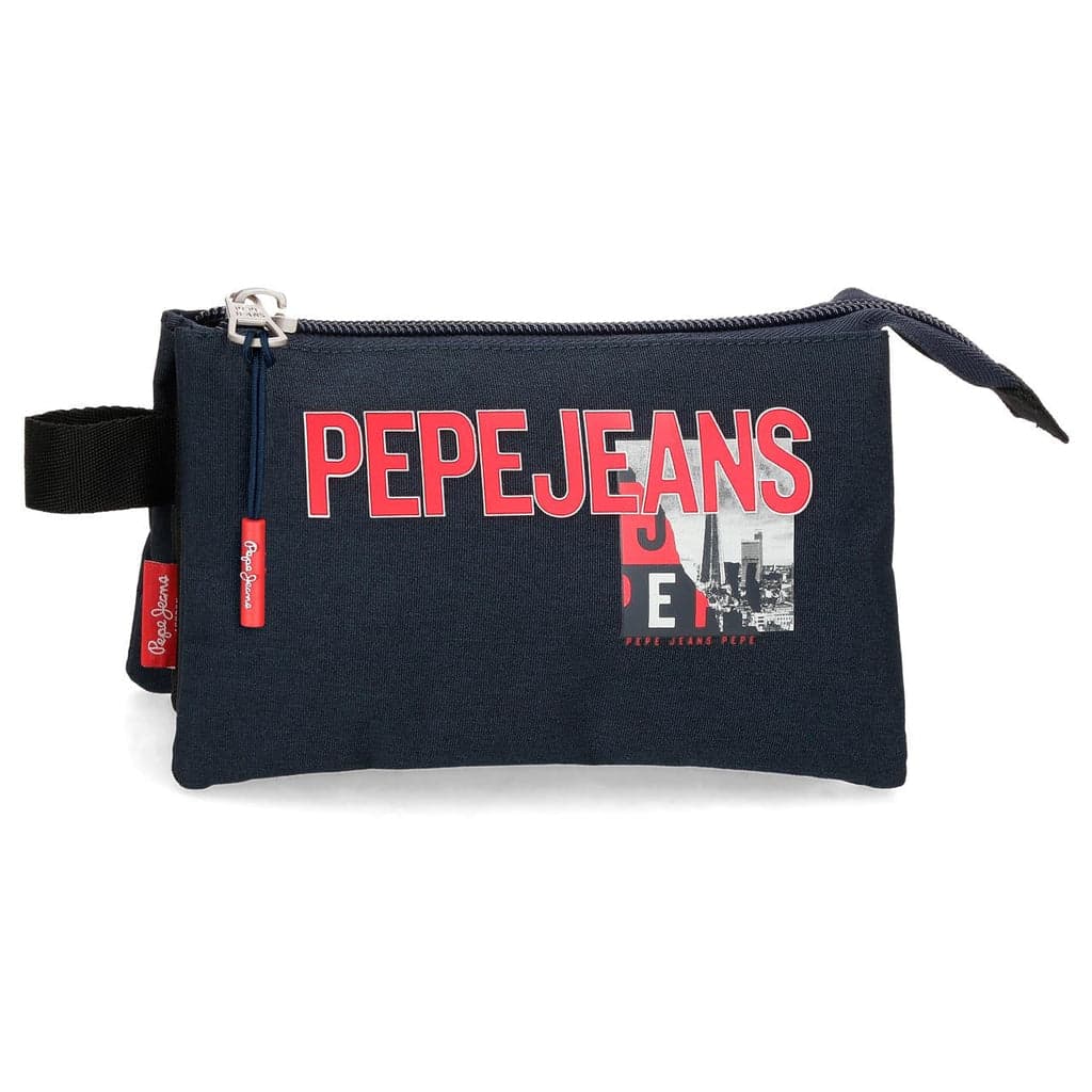 ESTOJO ESCOLAR RETANGULAR PEPE JEANS DIKRAN AZUL MARINHO C/ TRIPL