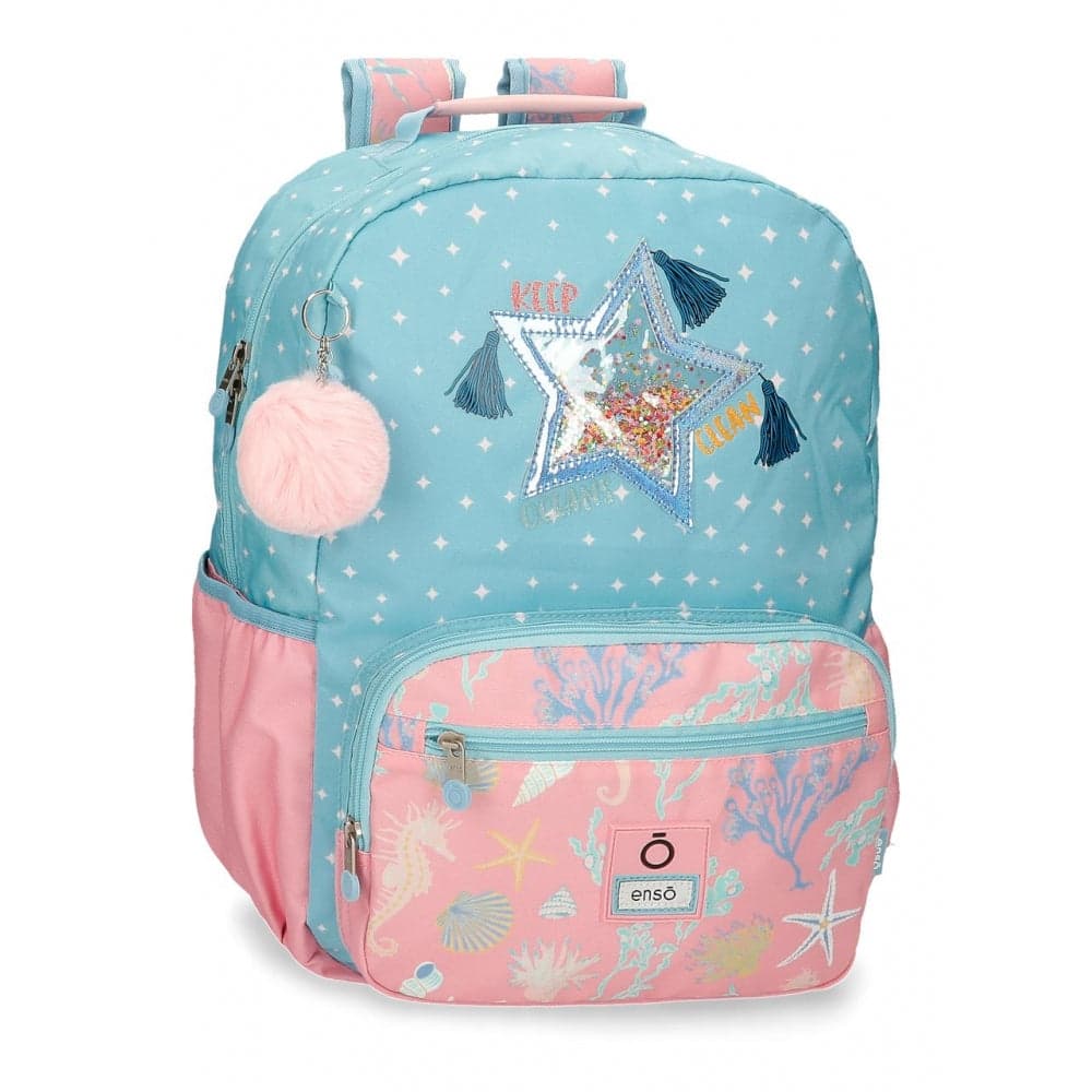 MOCHILA ESCOLAR ENSO KEEP THE OCEANS CLEAN 42CM