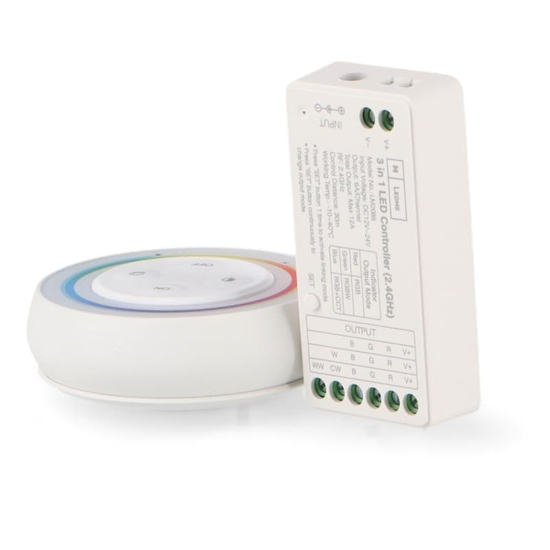 Ledme Controlador Regulador Monocor+CCT 12/24V DC + Controlo RF