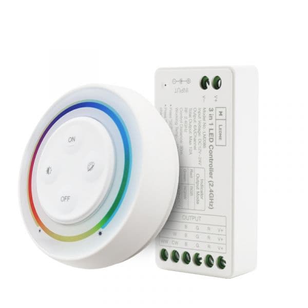 Ledme Controlador Regulador RGB+CCT 12/24V DC + Comando RF