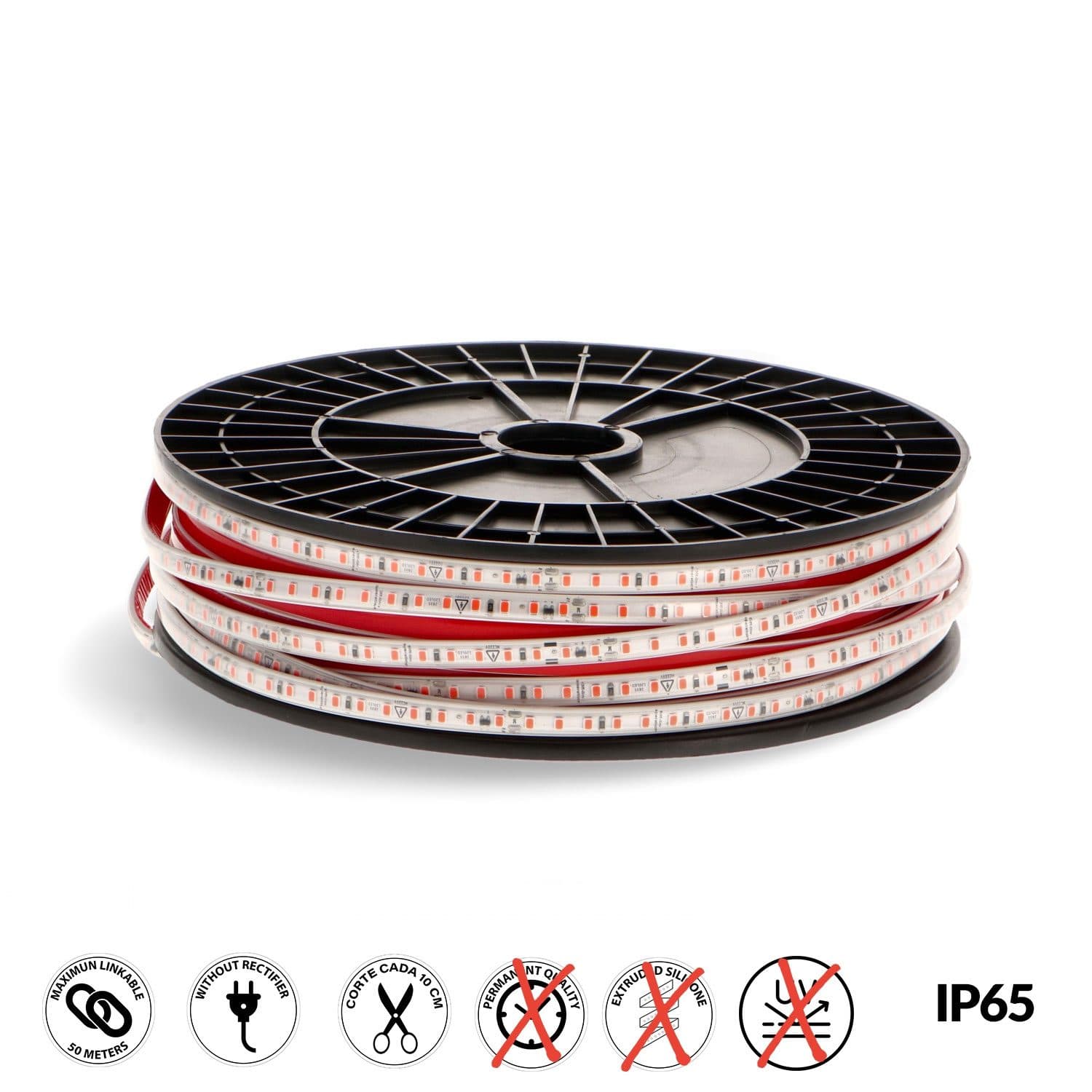 Fita LED 230Vac Smd2025 Ecofast 10W/m Ip65 3000K