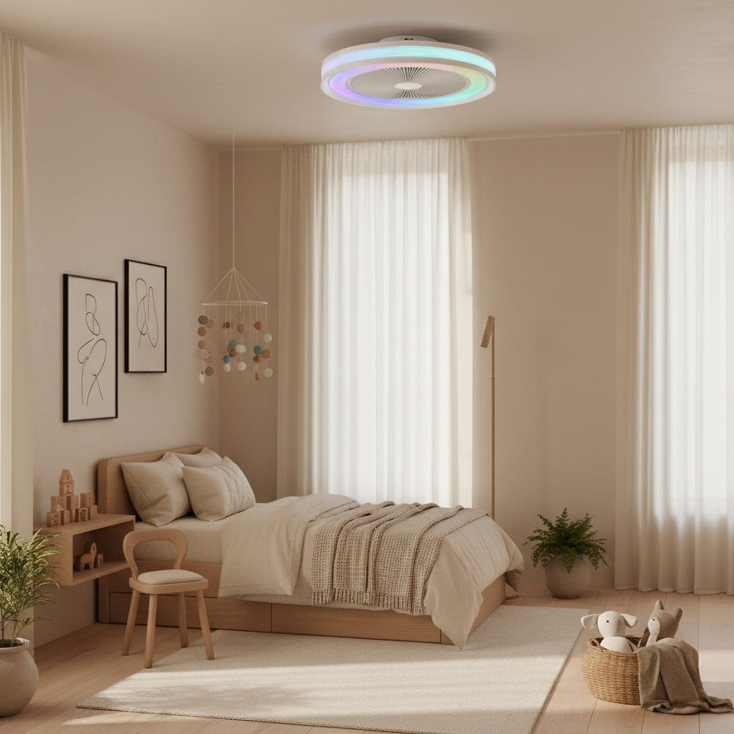 Ventoinha de teto LED Colours CCT+ RGBIC