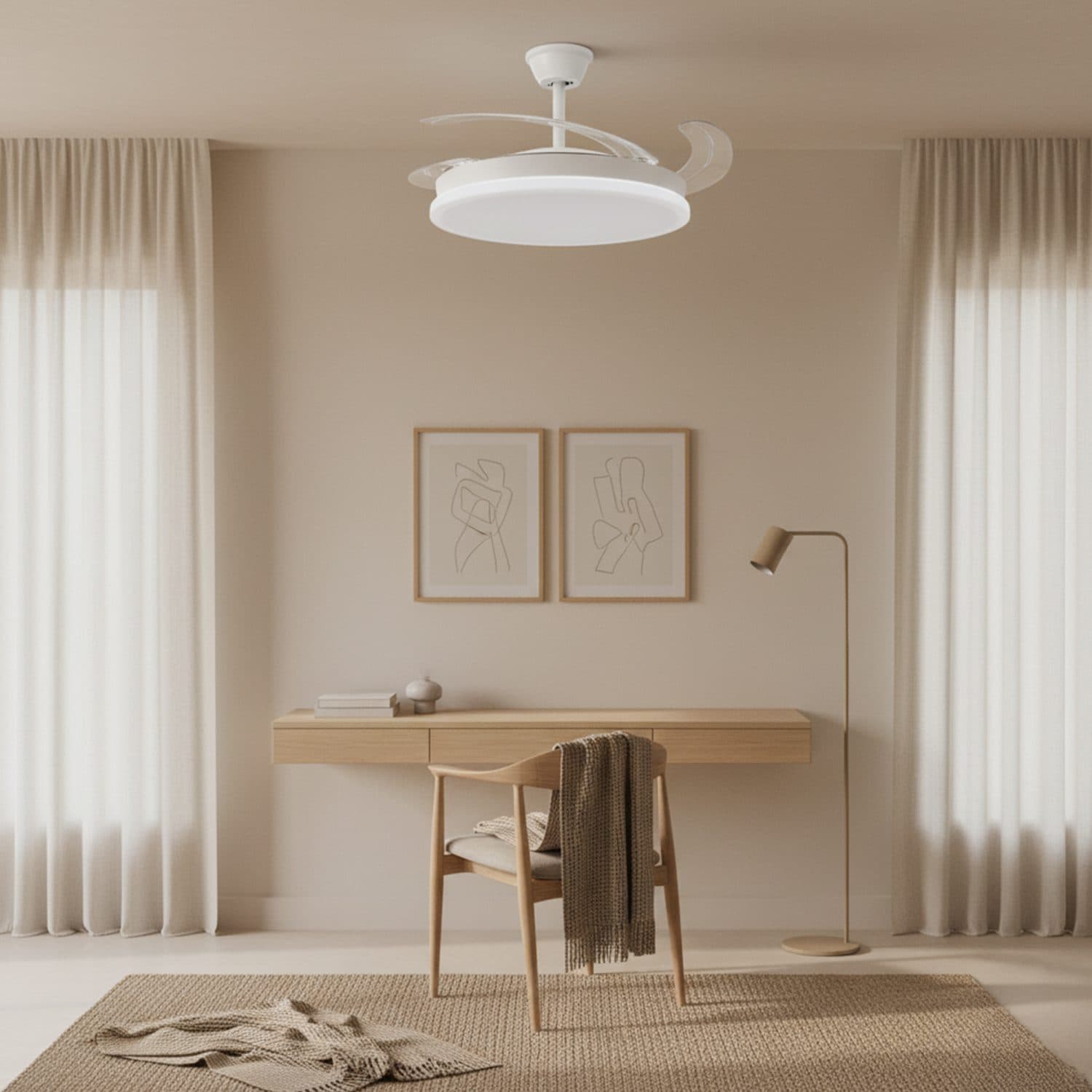 Ventoinha de Teto LED White Otah Ø107 cm CCT