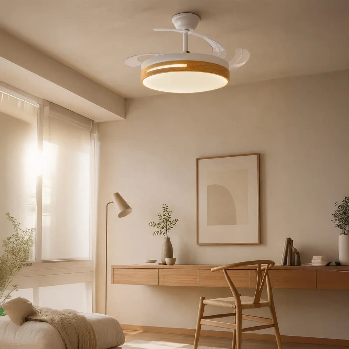 Ventoinha de Teto LED Wood Smart Ø108 cm CCT