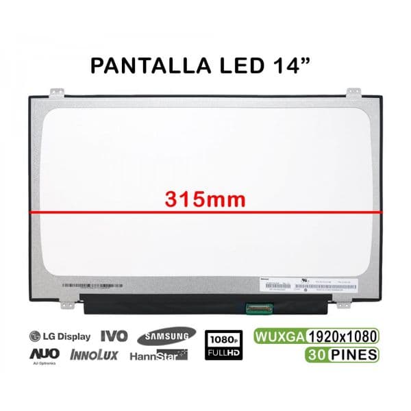 Ecrã led de 14" para Portatil Asus S433 NV140FHM-N62 315MM - PAN0079