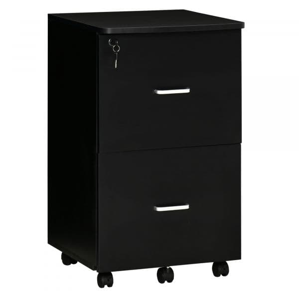 VinsettoMóvel Auxiliar p/ Arquivos com 2 Gavetas Preto