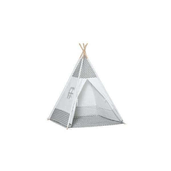 Homcom Tenda Tipi com Janela Almofada 120x120x155cm Cinza