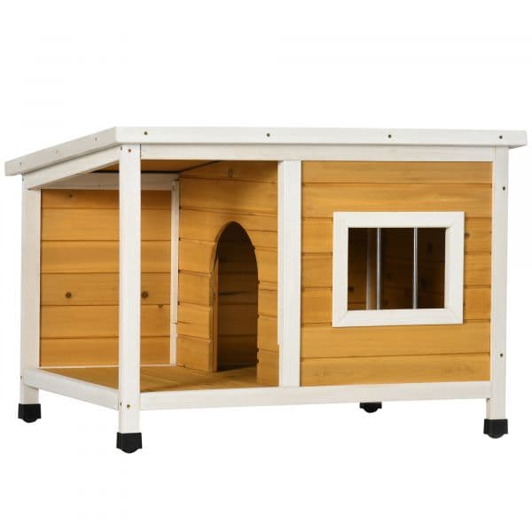 Pawhut Casa de Madeira Casa com Teto Asfáltico Impermeável e Janela 85,5x62x60cm Madeira