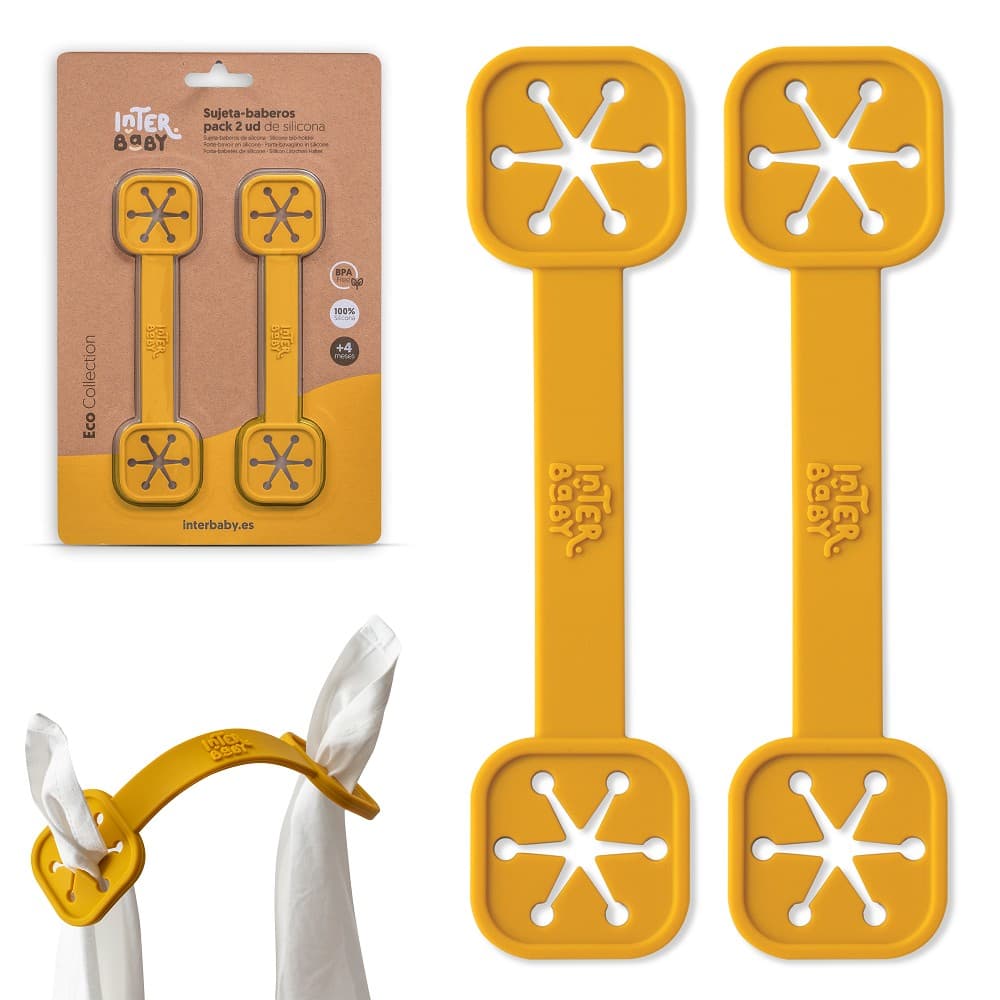 Interbaby Presilha para Babetes 2 Unidades de Silicone Ocr Terra