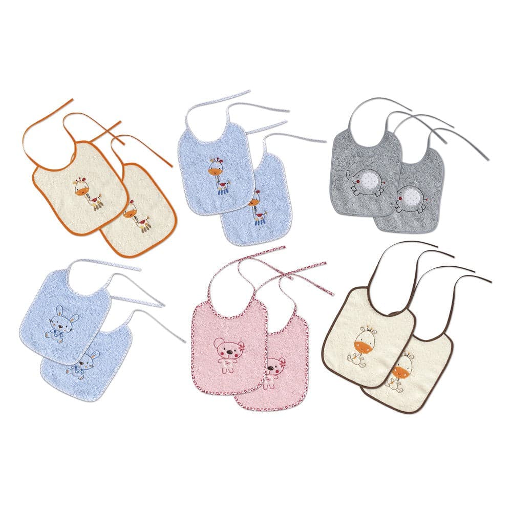 Babete Terry 20 X 25 Pack 2 Unidades Azul Interbaby
