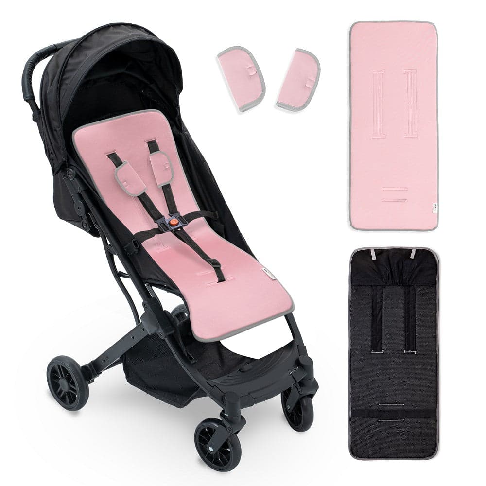 Interbaby Forro para Carrinho + Protetor de Cinto Liso Rosa