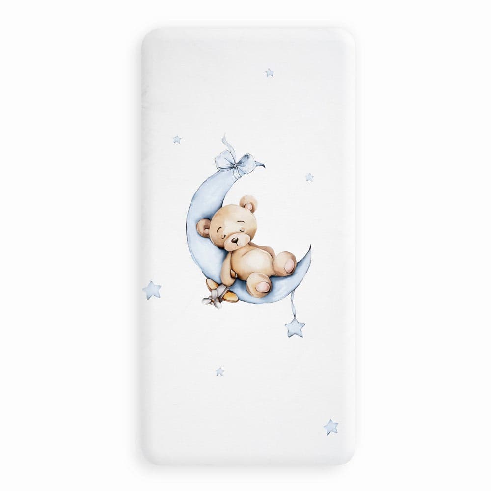 Conjunto 2 Capa de Edredão Urso Lua Estrelas Azul Interbaby