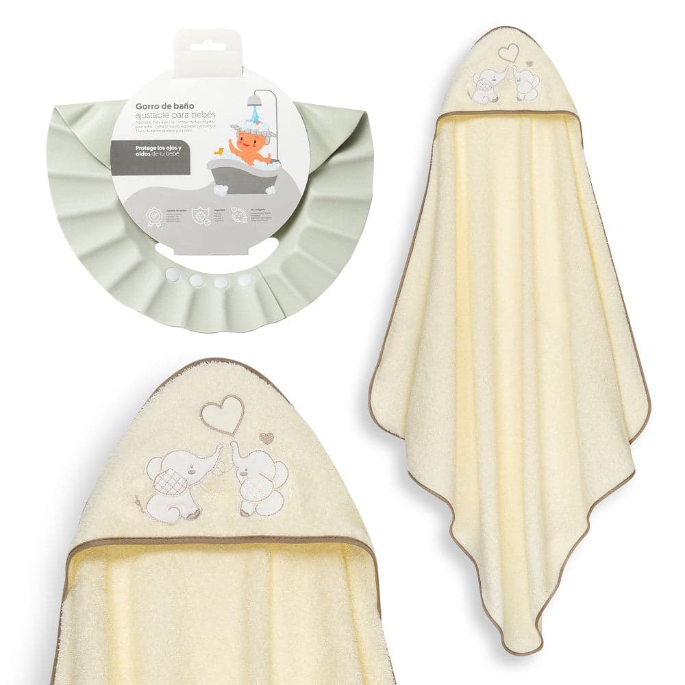 Conjunto banho Elefante + Bege Interbaby