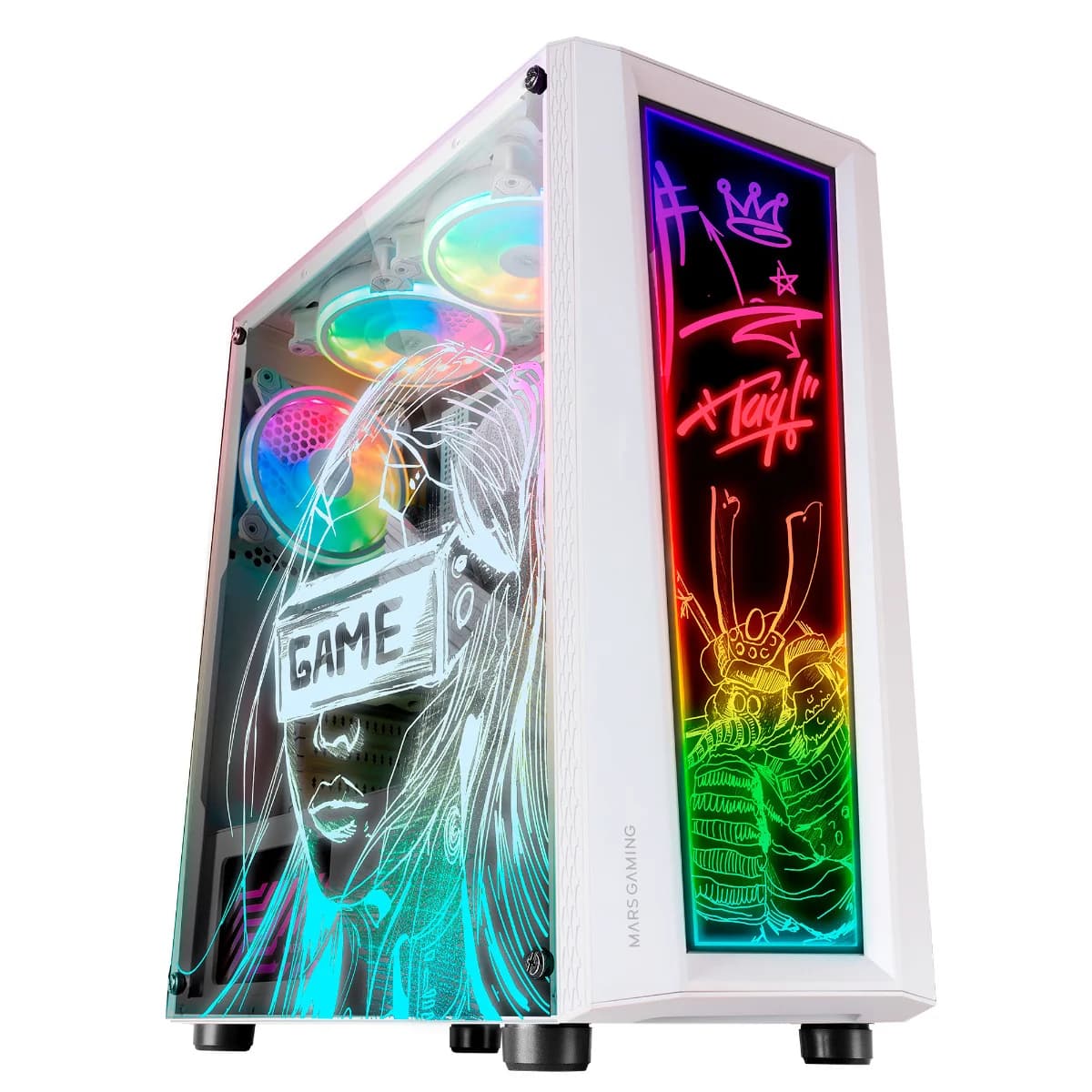 Mars Gaming MC-ART FRGB Vidro Temperado USB 3.0 Branca