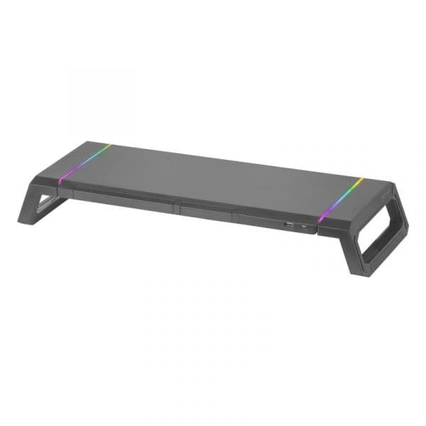 Mars Gaming MGS-PRO Suporte Monitor Ergonómico Ajustável com Gaveta Preto