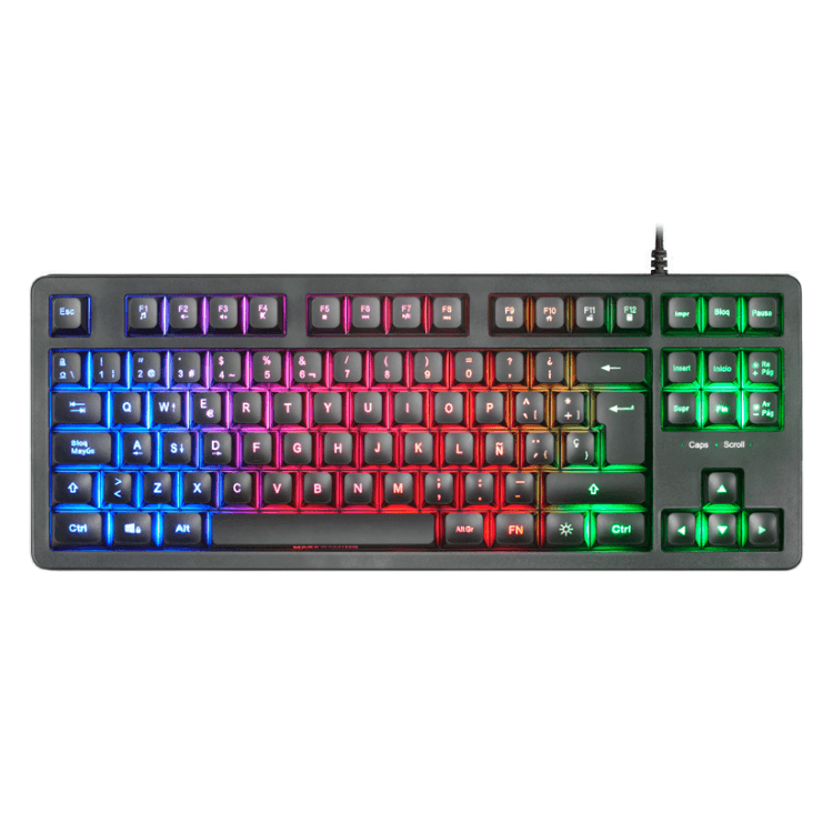 Teclado Mars Gaming MK023 TKL FRGB Rainbow H-Mech Red Switch PT Preto