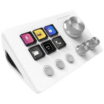 Mars Gaming MSD-TWO Control Deck Compacto com 6 Teclas LCD Personalizáveis e 3 Rodas para Windows/MacOS Branco