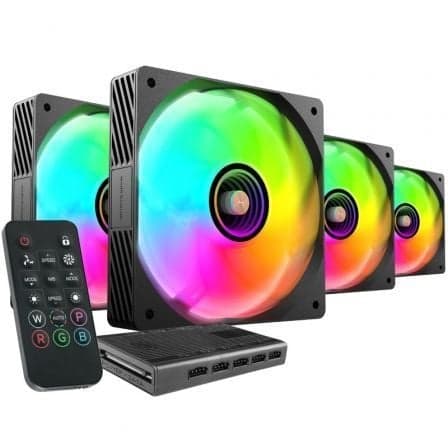 Mars Gaming Ventoinha 120mm MF-SI4KIT Argb Preta (Pack4) + Controlador - MFSI4KIT
