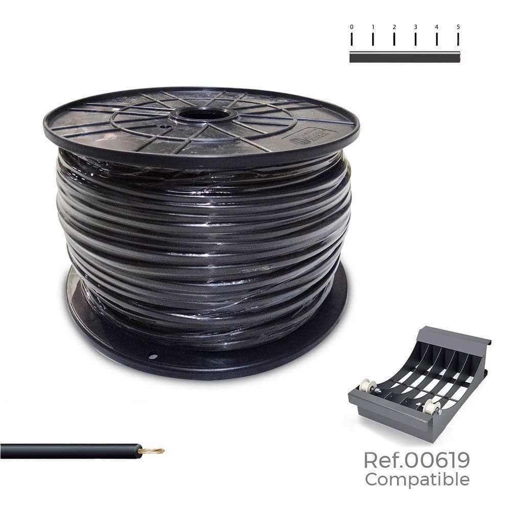 BOBINE CABO FLEXIVEL 1,5MM PRETO 1000M (BOBINE GRANDE Ø400X200MM)
