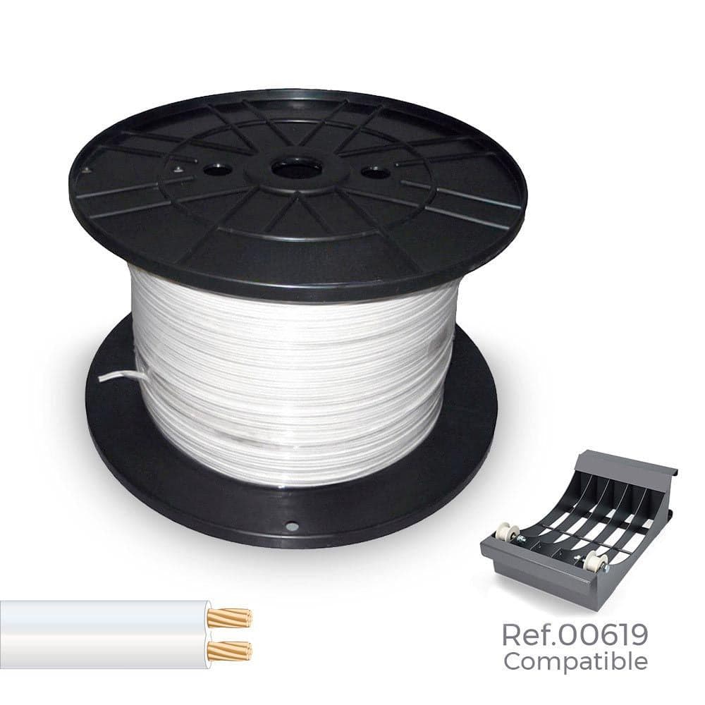 BOBINE DE CABO PARALELO (AUDIO) 2X0,75MM BRANCO 1000M (BOBINE GRA