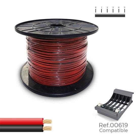 Bobine de cabo paralelo (audio) 2x0,75mm vermelho/preto 1000m (bobine grande ø400x200mm) refª 28995 SEDILES