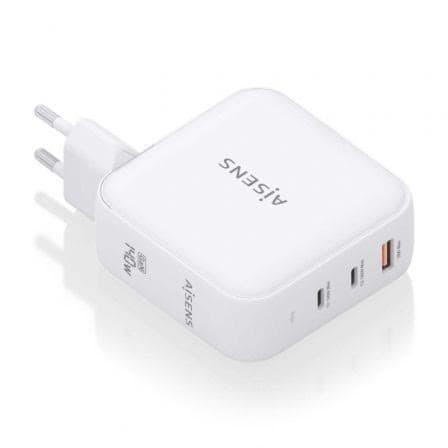 AISENS Carregador GaN 140W 2xUSB C PD3 1 QC4 0 1xUSB A QC3 White