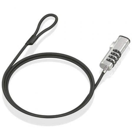 Aisens ASLK-D50N05-BK Cabo de Segurança Tipo Nano com Fechadura de Combinação de 4 Dígitos 1,5m Preto
