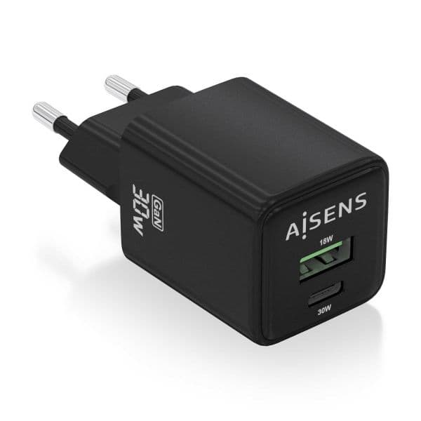 Aisens Carregador GaN 30W Preto