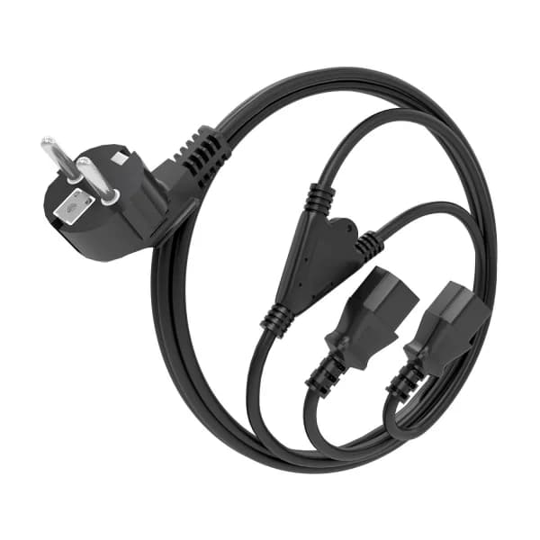 Aisens Cabo de Alimentação CPU CEE7/M 2 x C13/F Preto 3M